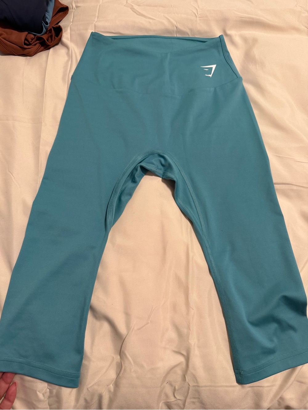 Gymshark Teal High-Rise cropped Performance Leggings